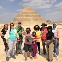 Fall student at Giza Pyramids 