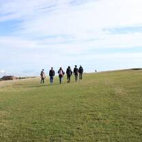 Group of students at the top of Beachy Head 