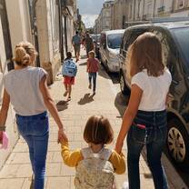 Exploring town with your host family