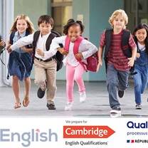 young school kids running
