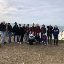Group of students on seven sister cliffs 