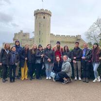 Group of students in front of Warwick Castle