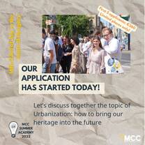 The information about the application for MCC Summer Academy 2022!
