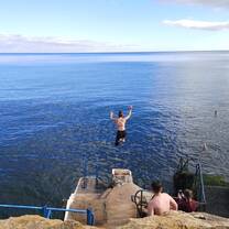 Jumping off pier
