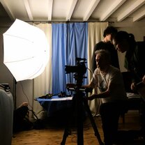 On the set of A Very French Tour