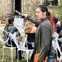 On the set of A Very French Tour