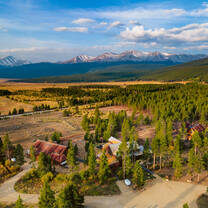 An aerial photo of HMI's campus 