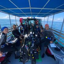 Expeditioners on the boat