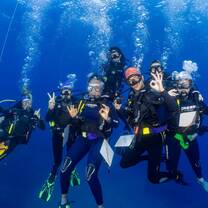Expeditioners underwater