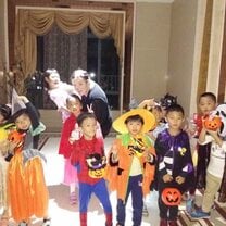Kids dressed up for Halloween