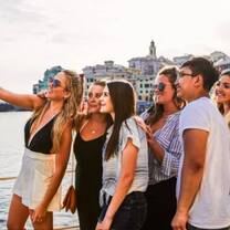 Group of students taking picture on excursion
