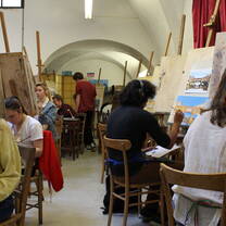 CAPA Study Abroad Students in Art Class in Florence