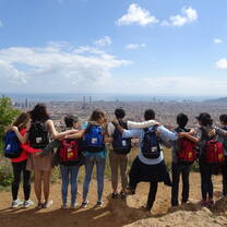 Students overlooking Barcelona