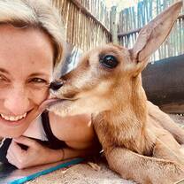 Volunteer and antelope