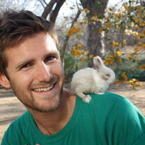 Sacha and baby rabbit