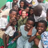 Olivia our volunteer from Holland having a wonderful moment with our Students