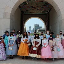 Group with traditional Korean costume