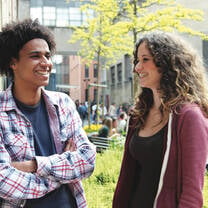 students laugh together