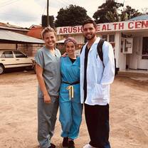 Medical Volunteers outside a Health center