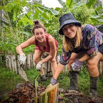 Working in our mandala garden