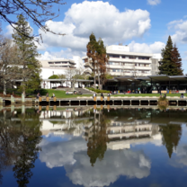 The Hamilton Campus has 3 small lakes and lots of space to stretch your legs