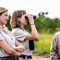 Students looking out for wildlife in the bushveld.