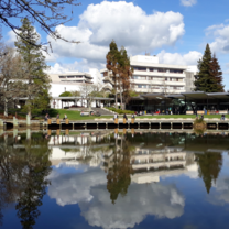 The Hamilton Campus has 3 small lakes and lots of space to stretch your legs