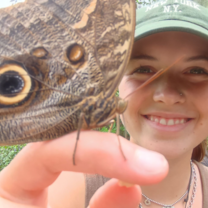 student with butterfly 