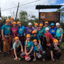 group photo at the zipline