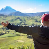 Student looking at Mt. Chimborazo