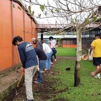 Students doing volunteer work