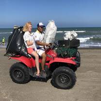 Daily patrolling of beaches in search of sea turtles that need aid and nests in danger zones.