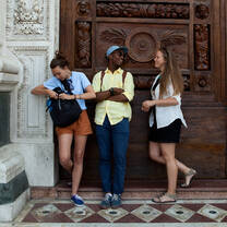 Students exploring Europe