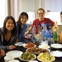 Students sharing a meal in Shanghai