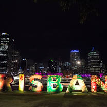 Brisbane sign at night