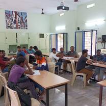 Students working actively in class