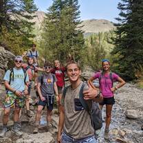 Students explore the trails on Montana