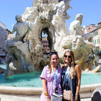 Students at the Trevi Fountain