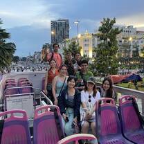 interns taking a bus tour