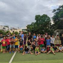 interns volunteering at an orphanage 