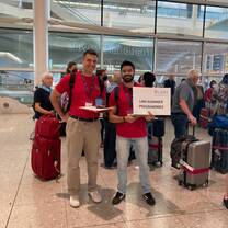Residential Advisors meet students at London Heathrow Airport