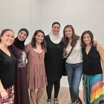 Yahel volunteers with members from a women's organization in Lod Israel