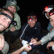 Students on a night hike