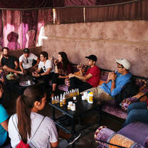 Sampling tea and learning about Argan oil.