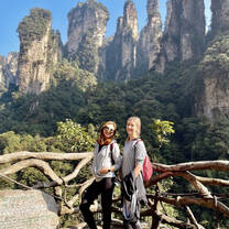 Teacher enjoying the mountains of Hunan, China