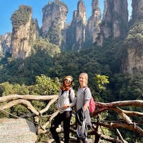 Teacher enjoying the mountains of Hunan, China