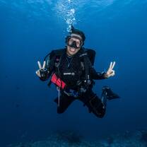 Enjoying the crystal clear waters of Nusa Lembongan 