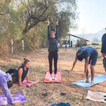 A Sun Salutation routine is taught in the course 
