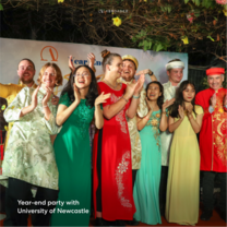 Year-end party with University of Newcastle