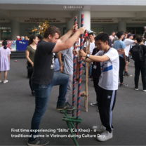 First time experiencing "Stilts" (Ca Kheo) - A traditional game in Vietnam during Culture Day